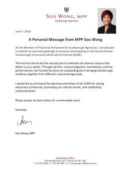 Letter from Soo Wong