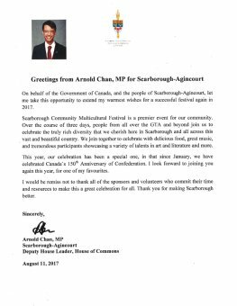 Letter fron Arnold Chan, MP